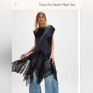 🚨TRICIAFIX for Free People Heart Maxi Tee Dress l💜LARGE🖤NWOT SOLD OUT EVERYWHERE
